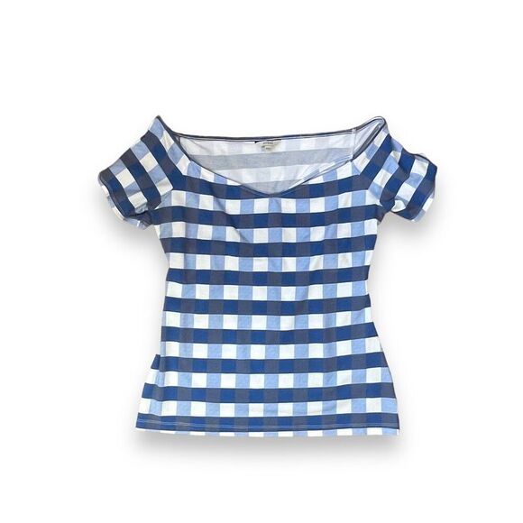 Guess Gingham Cut Out Top Sz L - Picture 4 of 9